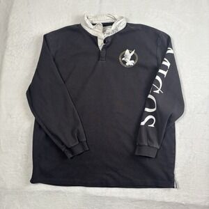 The Migos Quality Control Music Black Rugby Polo Collared‎ Shirt Men's XL
